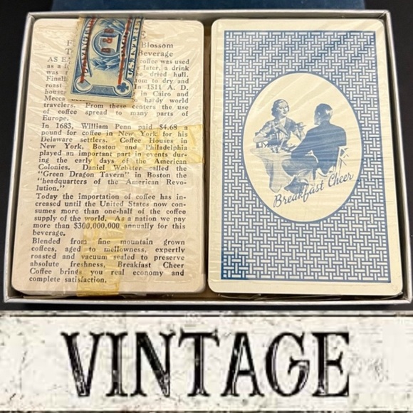 BREAKFAST CHEER COFFEE Brown & Bigelow Playing Cards (2) - Picture 1 of 7